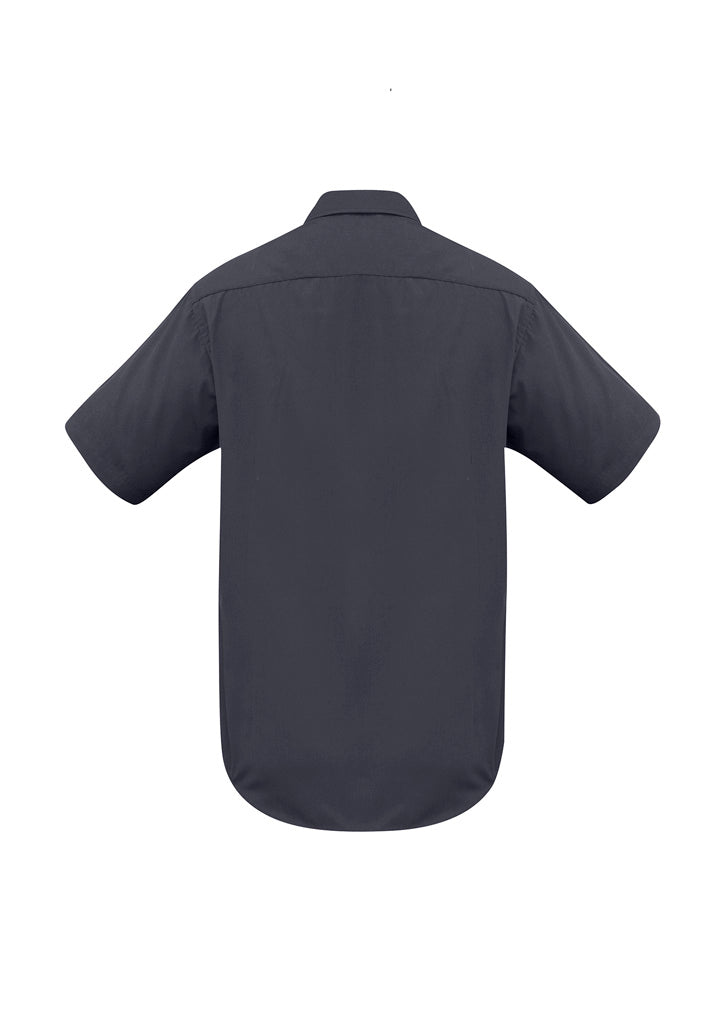Biz Collection Mens Metro Short Sleeve Shirt - Charcoal