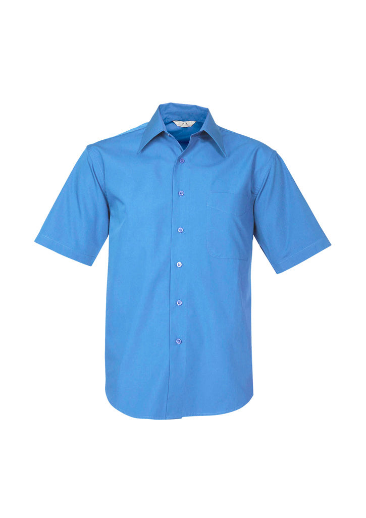 Biz Collection Mens Metro Short Sleeve Shirt - Mid Blue