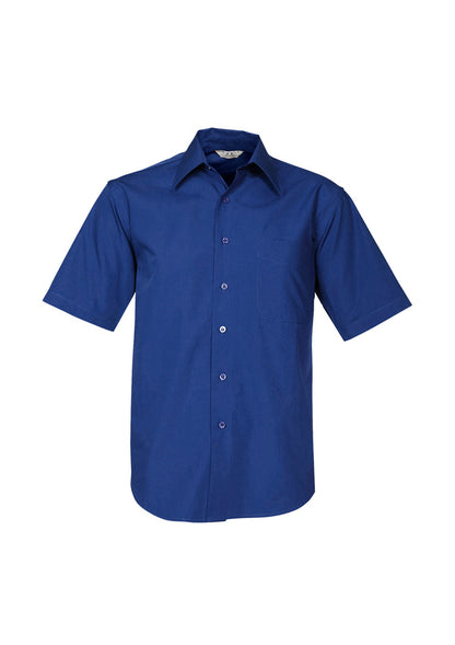 Biz Collection Mens Metro Short Sleeve Shirt - Royal