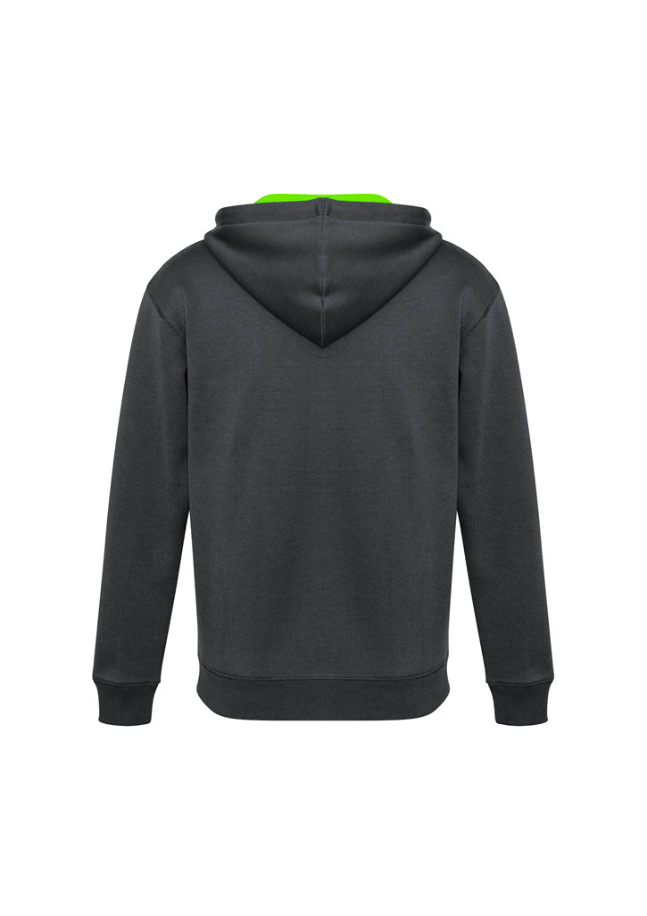Biz Collection Kids Renegade Hoodie - Grey/Fluoro Lime/Silver
