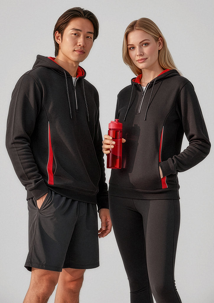 Biz Collection Unisex Renegade Hoodie - Black/Red/Silver