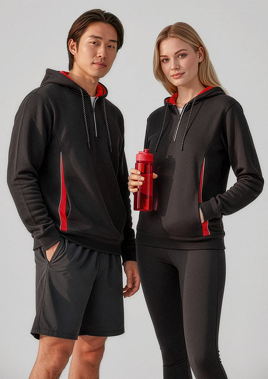 Biz Collection Unisex Renegade Hoodie - Black/Red/Silver