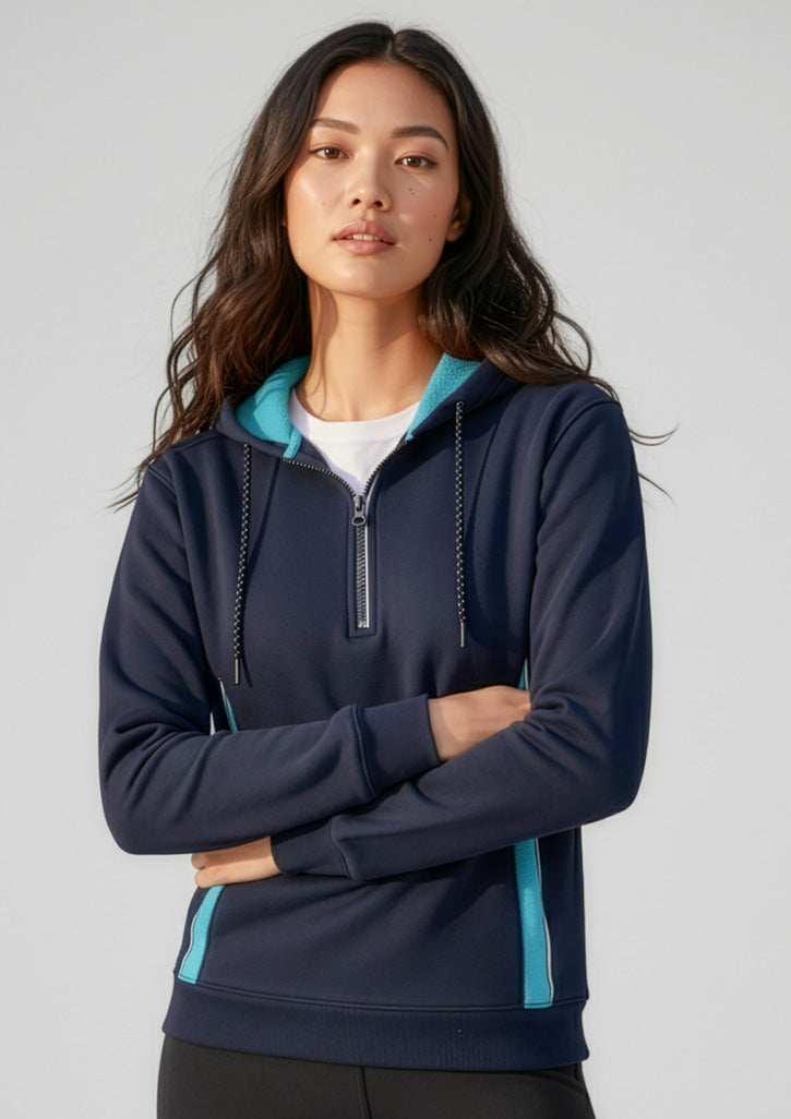 Biz Collection Unisex Renegade Hoodie - Navy/Sky/Silver