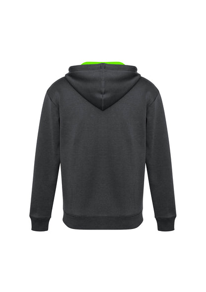 Biz Collection Unisex Renegade Hoodie - Grey/Fluoro Lime/Silver