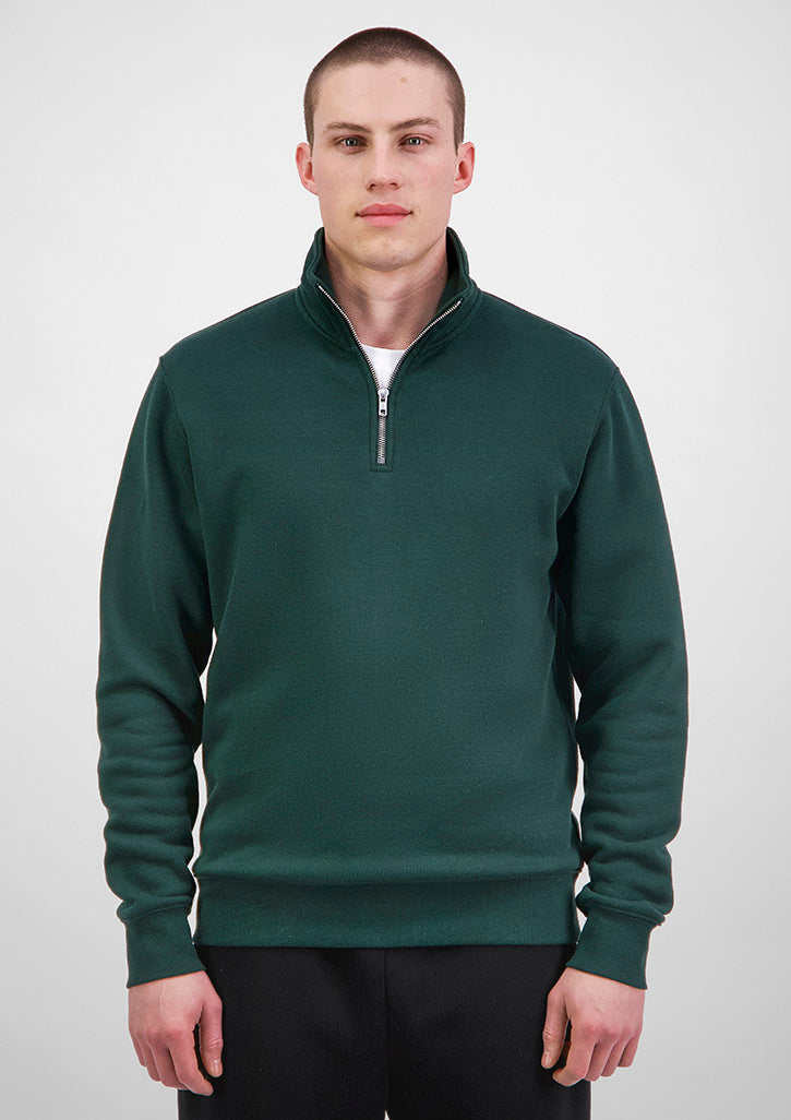Good Mates Mens Everyday 1/4 Zip - Scarab Green