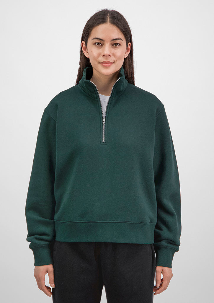 Good Mates Womens Everyday 1/4 Zip - Scarab Green