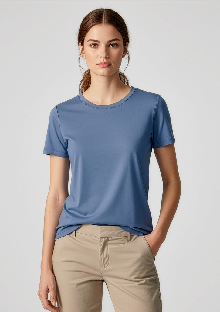 Biz Collection Womens Ice Short Sleeve Tee - Denim