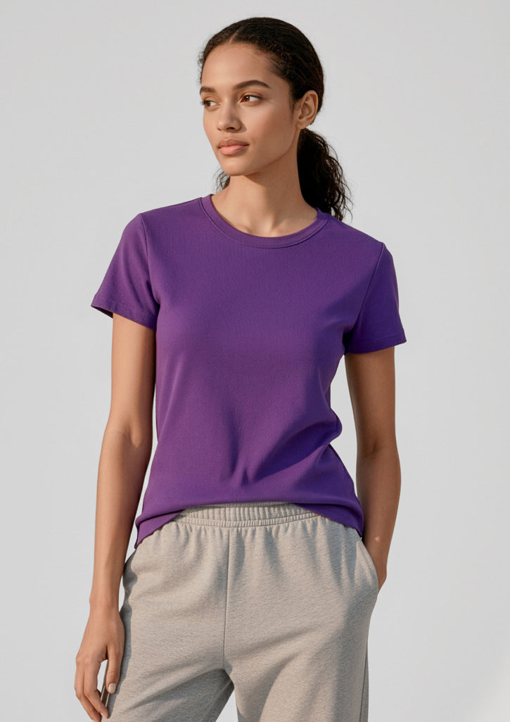 Biz Collection Womens Ice Short Sleeve Tee - Purple