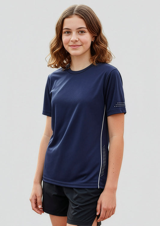 Biz Collection Kids Balance Short Sleeve Tee - Navy/Sky