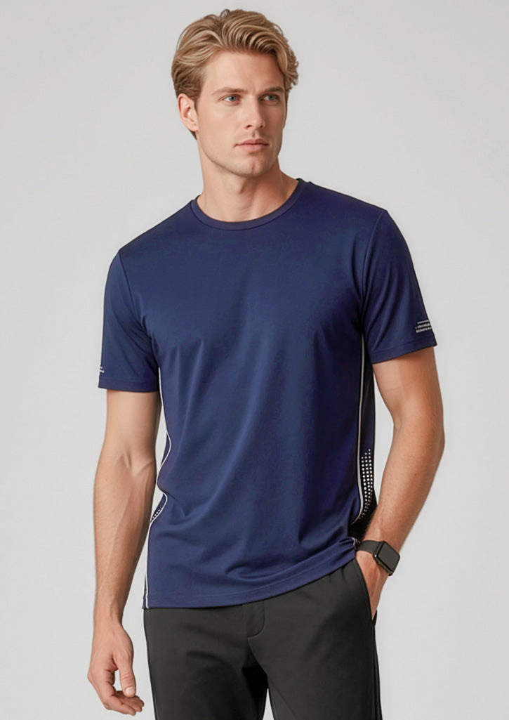 Biz Collection Mens Balance Short Sleeve Tee - Navy/White
