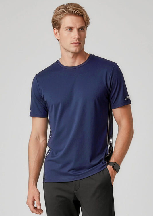 Biz Collection Mens Balance Short Sleeve Tee - Navy/White