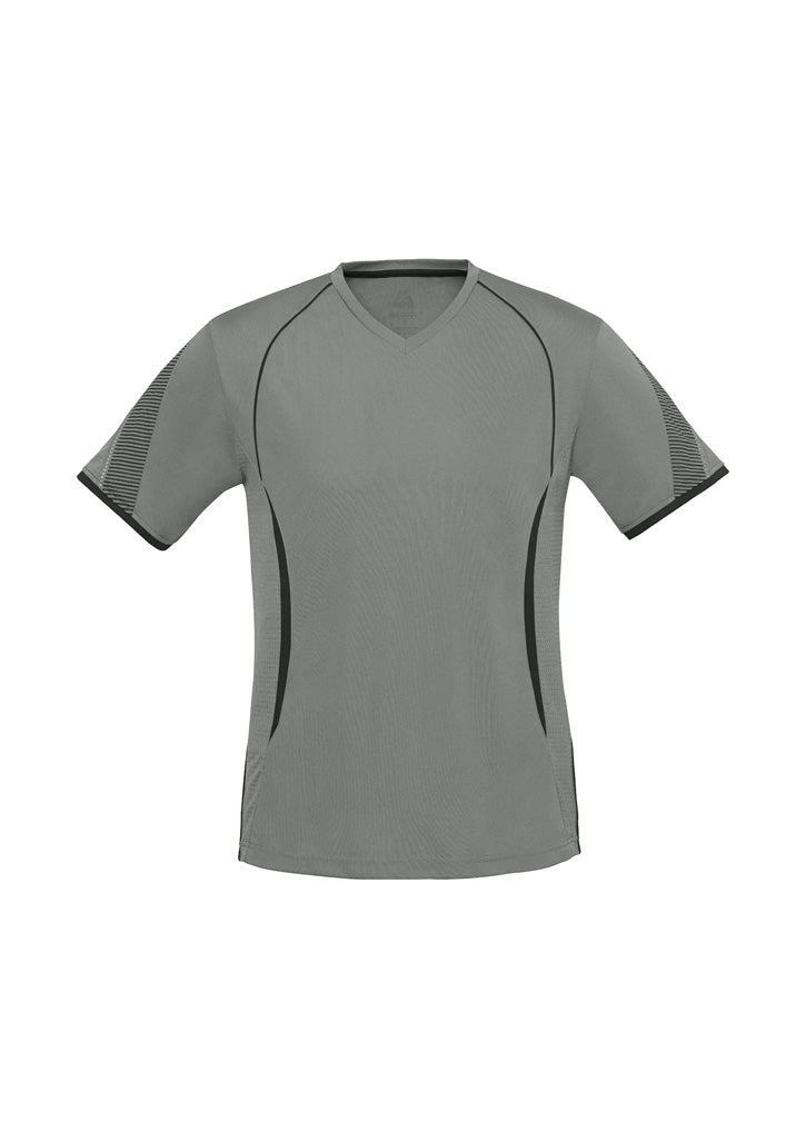 Biz Collection Mens Razor Short Sleeve Tee - Ash/Black