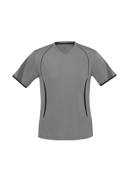 Biz Collection Mens Razor Short Sleeve Tee - Ash/Black