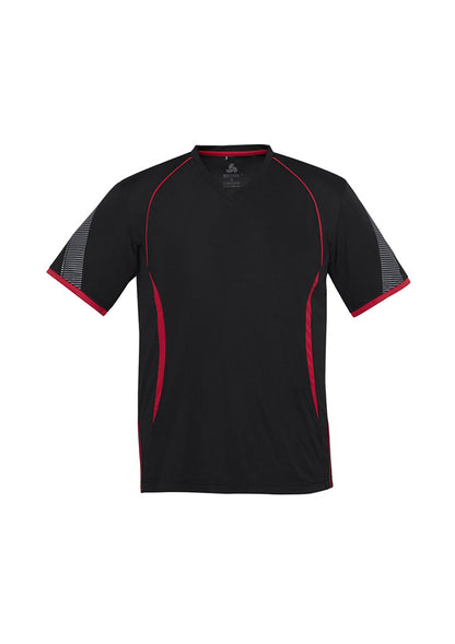 Biz Collection Mens Razor Short Sleeve Tee - Black/Red