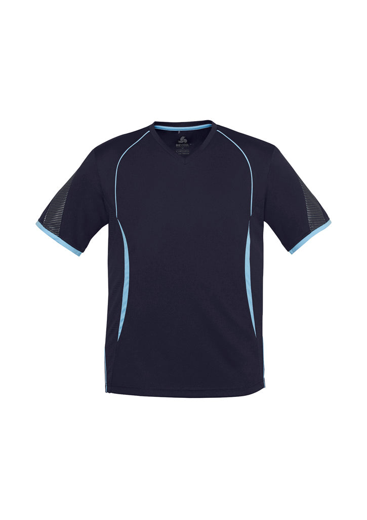 Biz Collection Mens Razor Short Sleeve Tee - Navy/Sky