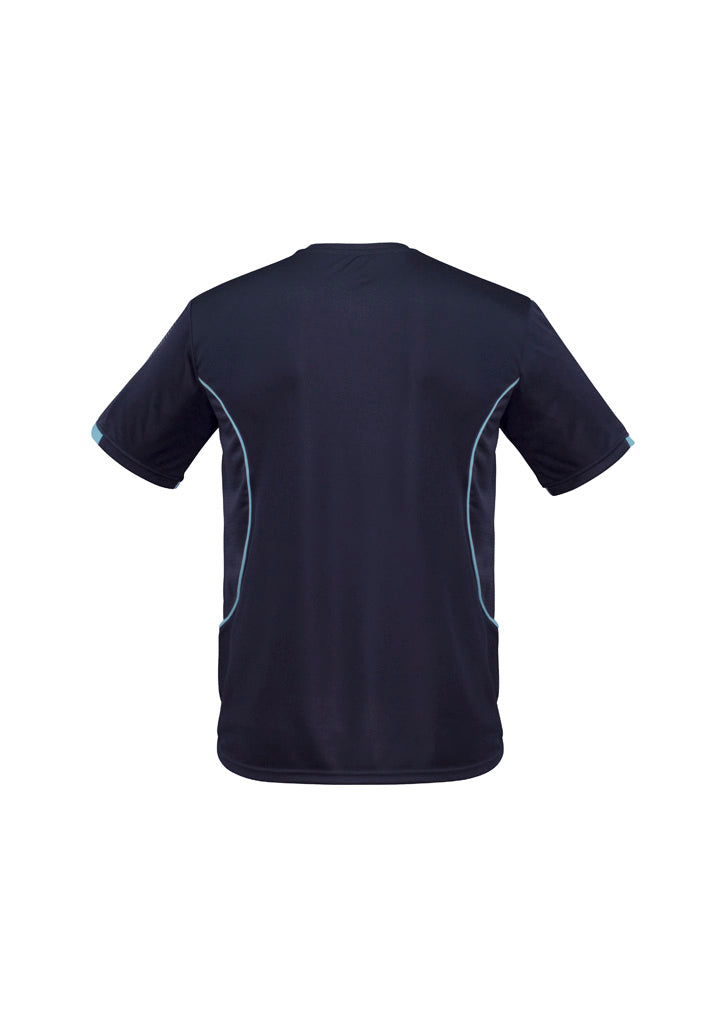 Biz Collection Mens Razor Short Sleeve Tee - Navy/Sky