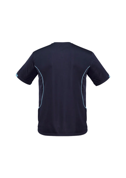 Biz Collection Mens Razor Short Sleeve Tee - Navy/Sky