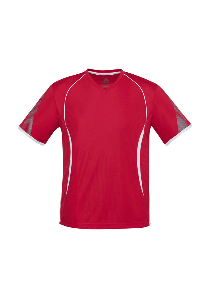 Biz Collection Mens Razor Short Sleeve Tee - Red/White