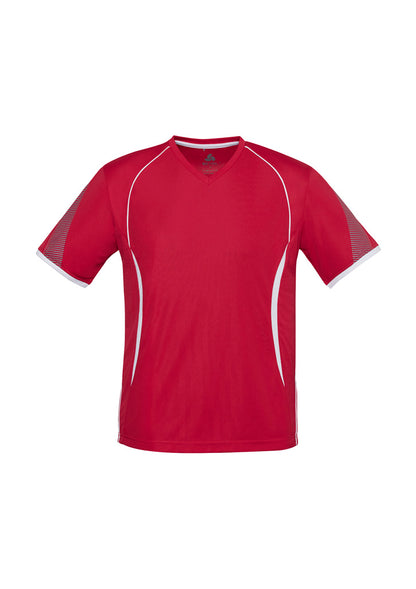 Biz Collection Mens Razor Short Sleeve Tee - Red/White