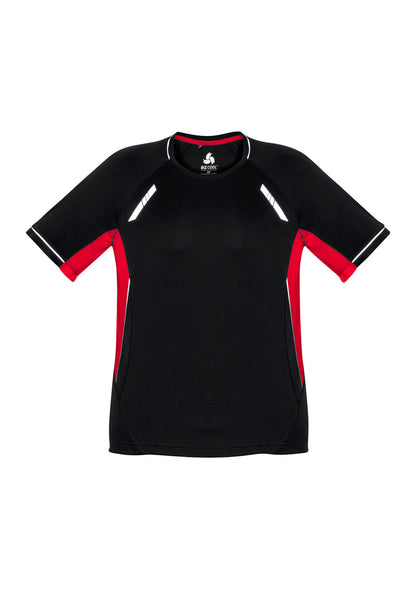Biz Collection Kids Renegade Short Sleeve Tee - Black/Red/Silver