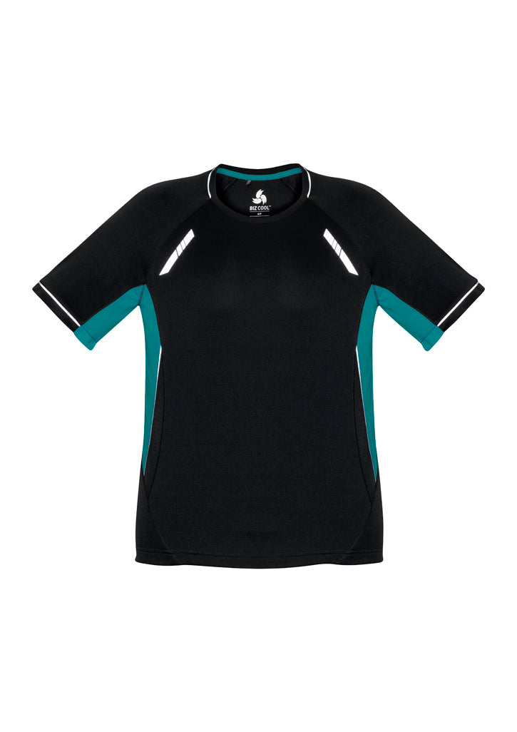 Biz Collection Kids Renegade Short Sleeve Tee - Black/Teal/Silver