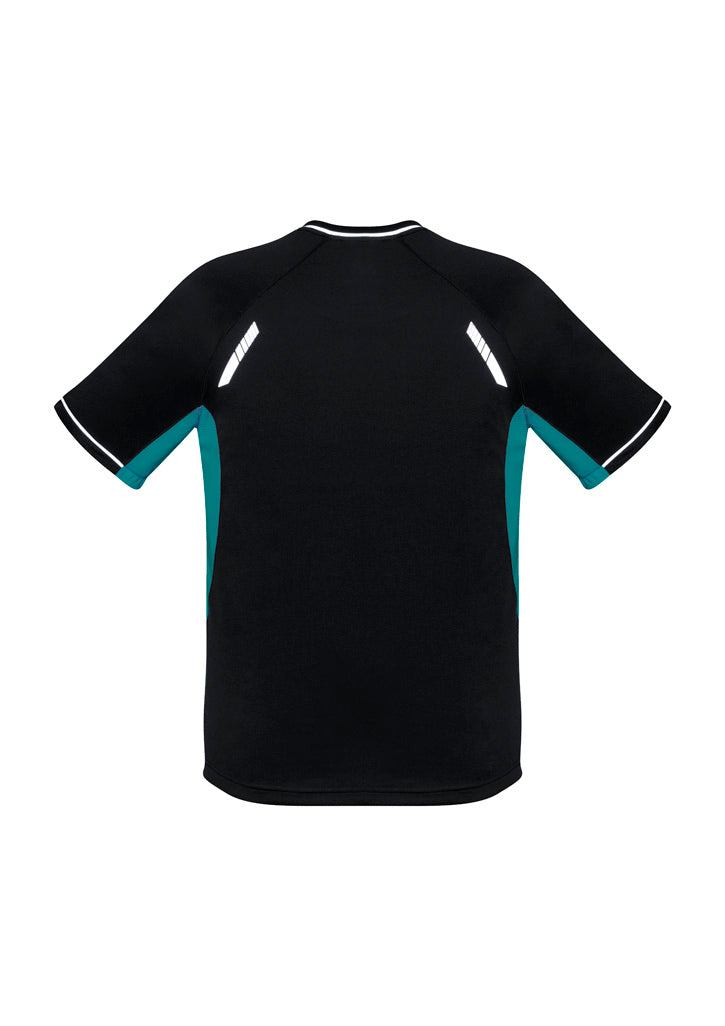 Biz Collection Kids Renegade Short Sleeve Tee - Black/Teal/Silver