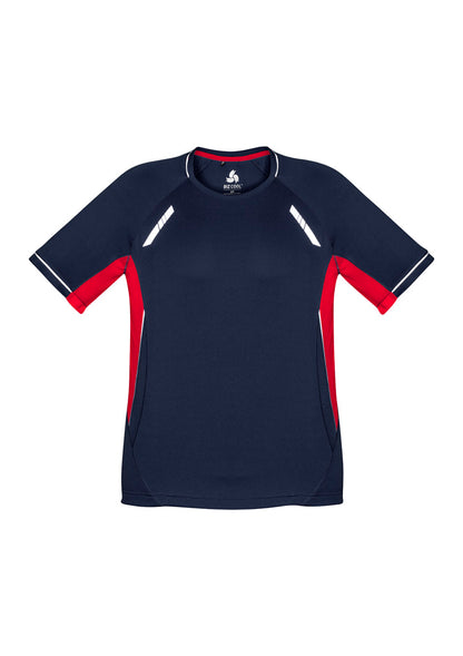 Biz Collection Kids Renegade Short Sleeve Tee - Navy/Red/Silver