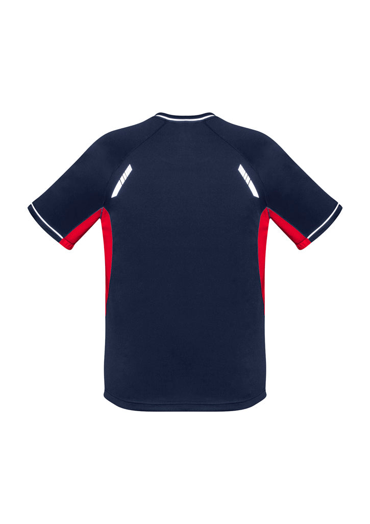 Biz Collection Kids Renegade Short Sleeve Tee - Navy/Red/Silver