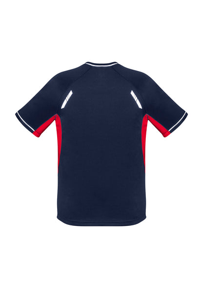 Biz Collection Kids Renegade Short Sleeve Tee - Navy/Red/Silver