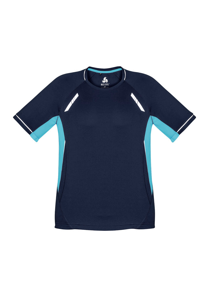Biz Collection Kids Renegade Short Sleeve Tee - Navy/Sky/Silver