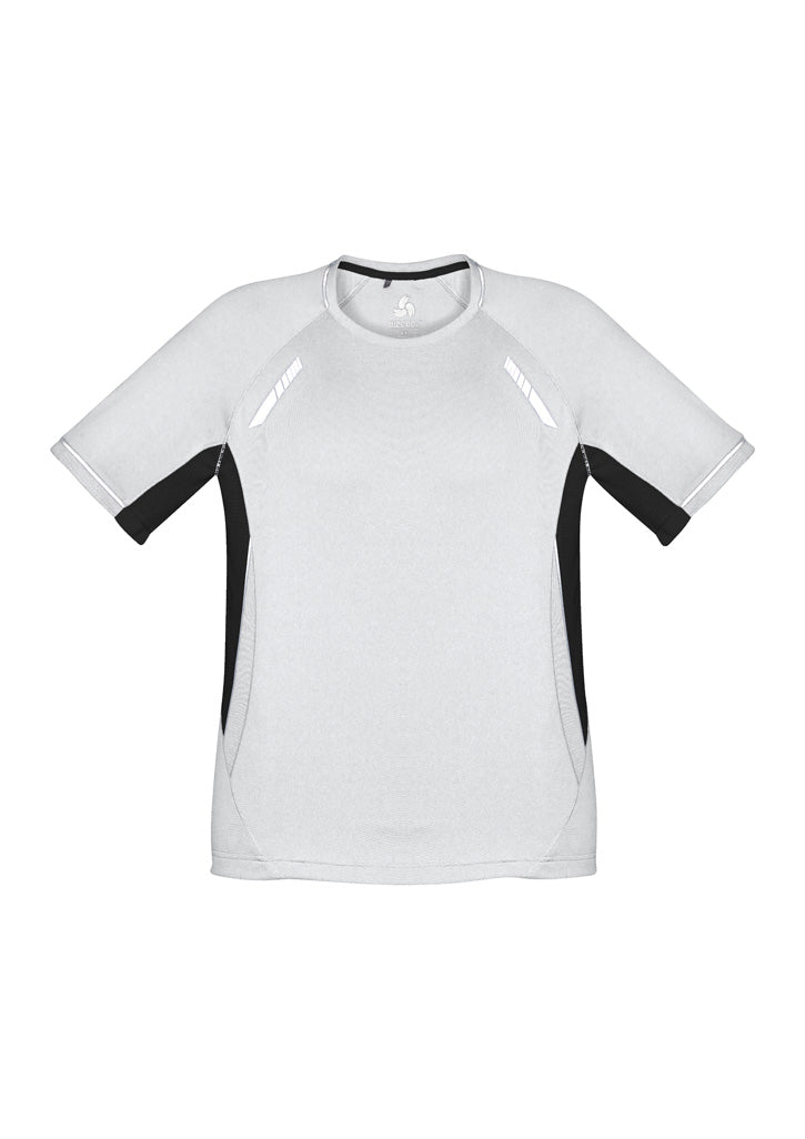 Biz Collection Kids Renegade Short Sleeve Tee - White/Black/Silver