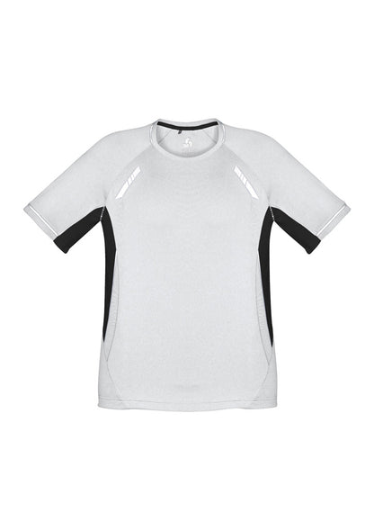 Biz Collection Kids Renegade Short Sleeve Tee - White/Black/Silver