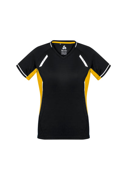 Biz Collection Womens Renegade Short Sleeve Tee - Black/Gold/Silver