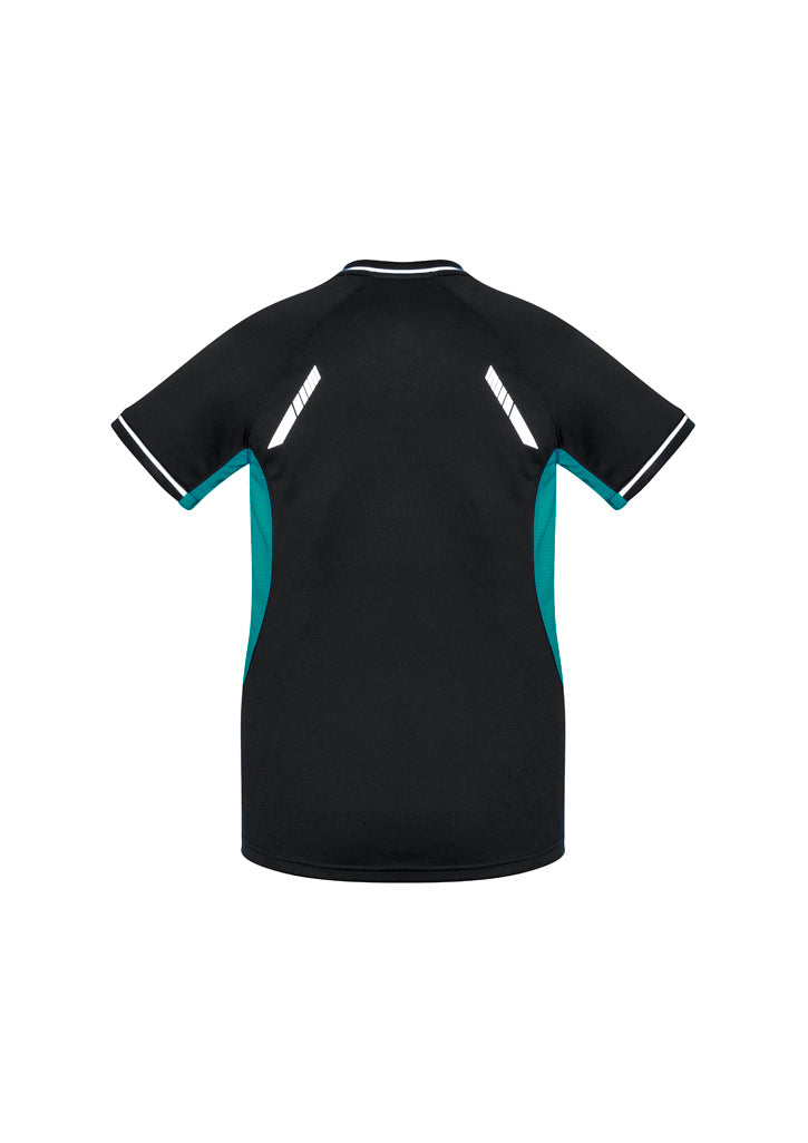 Biz Collection Womens Renegade Short Sleeve Tee - Black/Teal/Silver