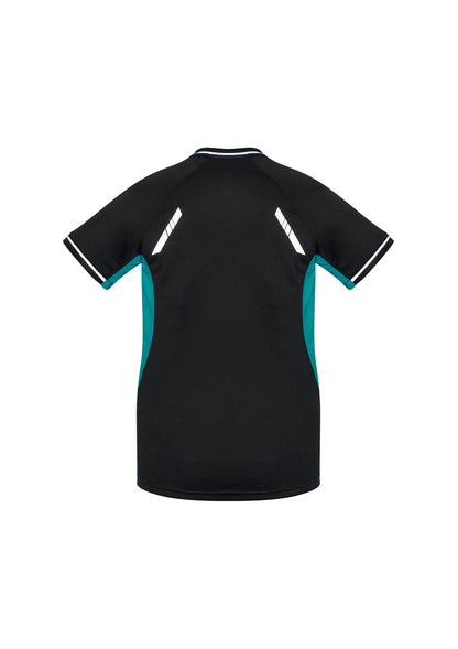 Biz Collection Womens Renegade Short Sleeve Tee - Black/Teal/Silver