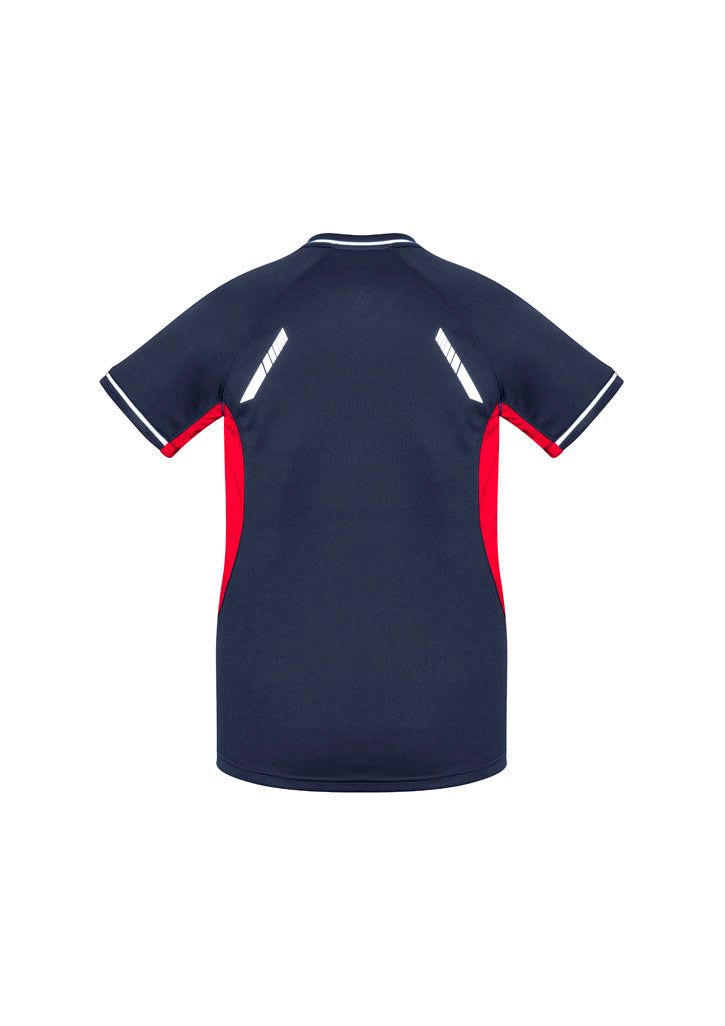Biz Collection Womens Renegade Short Sleeve Tee - Navy/Red/Silver