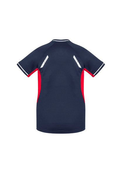 Biz Collection Womens Renegade Short Sleeve Tee - Navy/Red/Silver