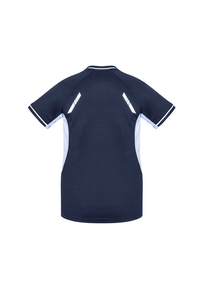 Biz Collection Womens Renegade Short Sleeve Tee - Navy/White/Silver