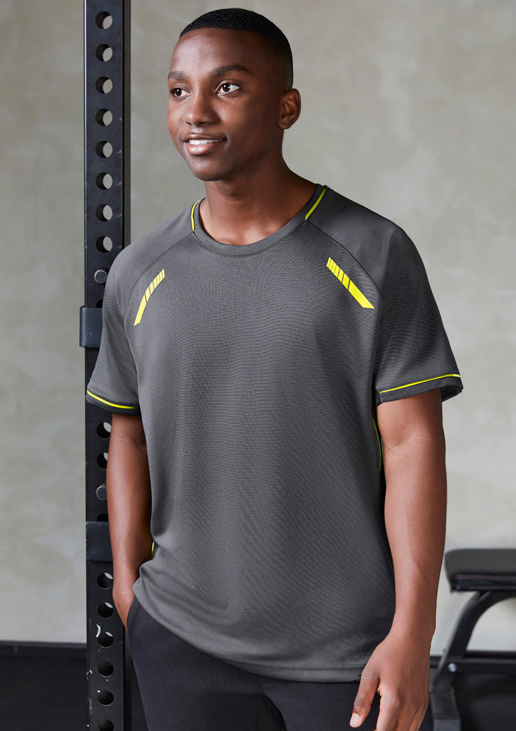 Biz Collection Mens Renegade Short Sleeve Tee - Navy/White/Silver