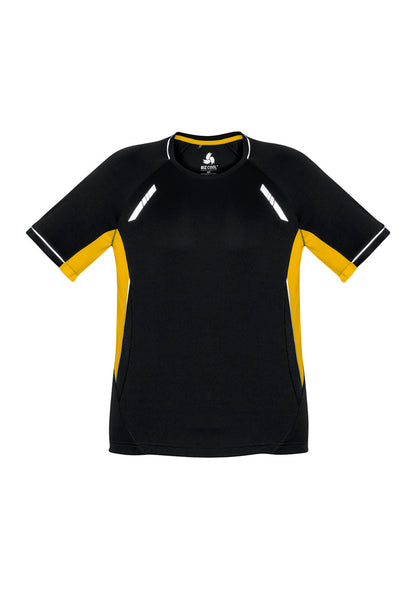 Biz Collection Mens Renegade Short Sleeve Tee - Black/Gold/Silver