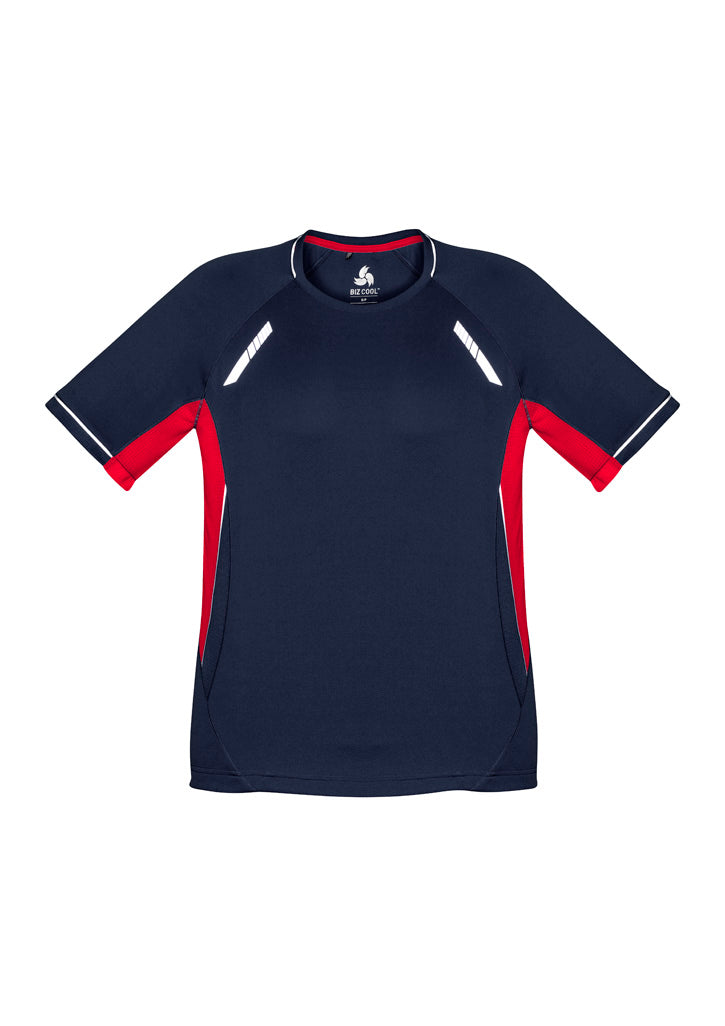 Biz Collection Mens Renegade Short Sleeve Tee - Navy/Red/Silver
