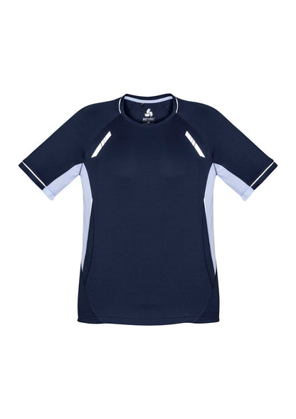 Biz Collection Mens Renegade Short Sleeve Tee - Navy/White/Silver