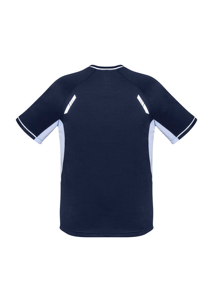 Biz Collection Mens Renegade Short Sleeve Tee - Navy/White/Silver