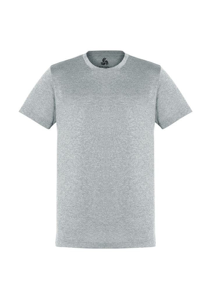 Biz Collection Mens Aero Short Sleeve Tee - Silver