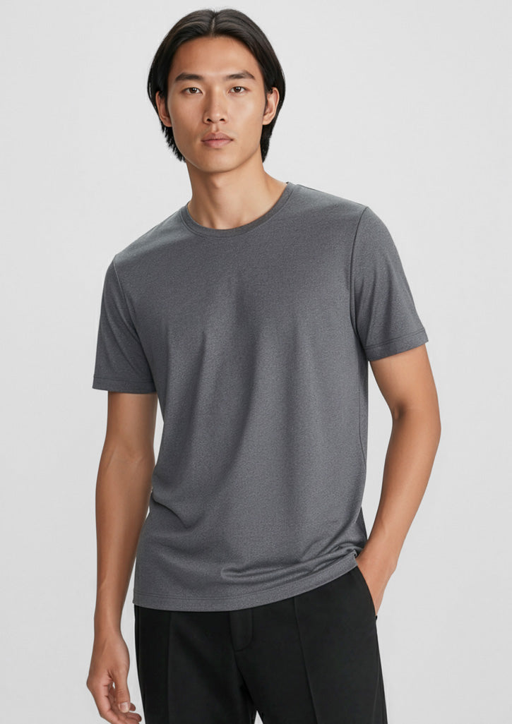 Biz Collection Mens Aero Short Sleeve Tee - Charcoal