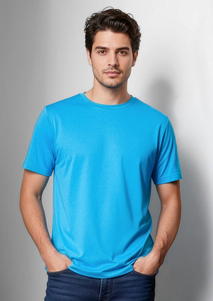 Biz Collection Mens Aero Short Sleeve Tee - Cyan