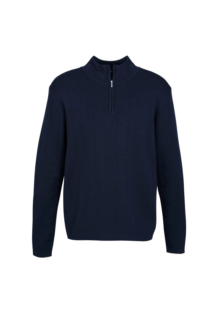 Biz Collection Mens 80/20 Wool Pullover - Navy
