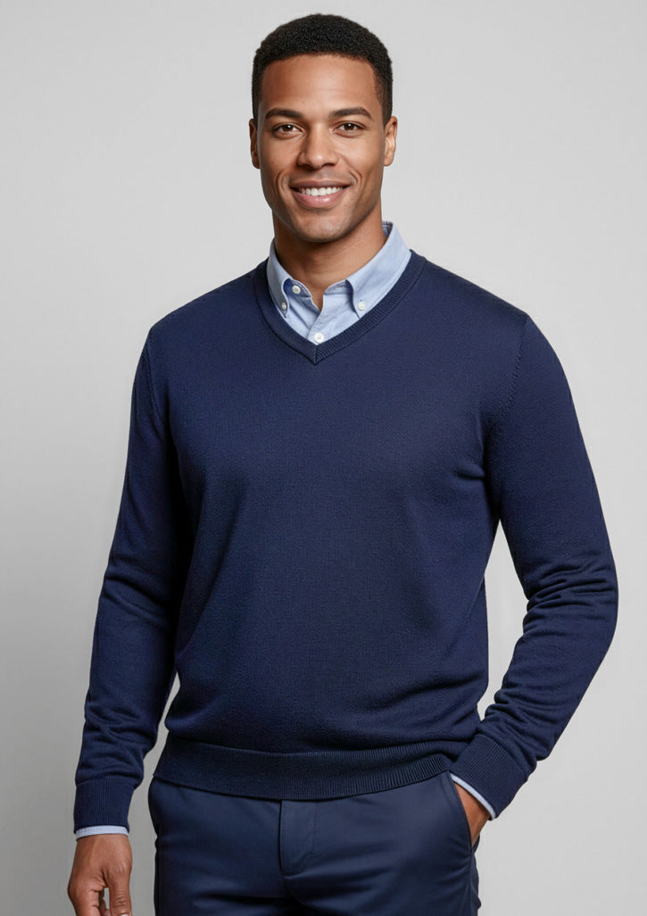 Biz Collection Mens Roma Knit Pullover - Navy