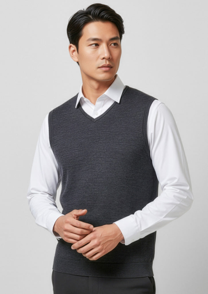 Biz Collection Mens Milano Vest - Charcoal