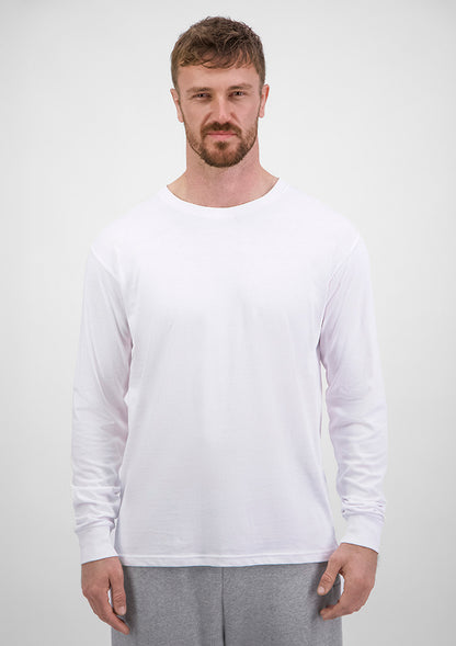 Good Mates Mens Basis Long Sleeve Tee - White